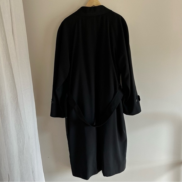 Burberry Vintage Men Black Lawrence Trench Coat with Removable Wool Vest Size 46 - Picture 3 of 16